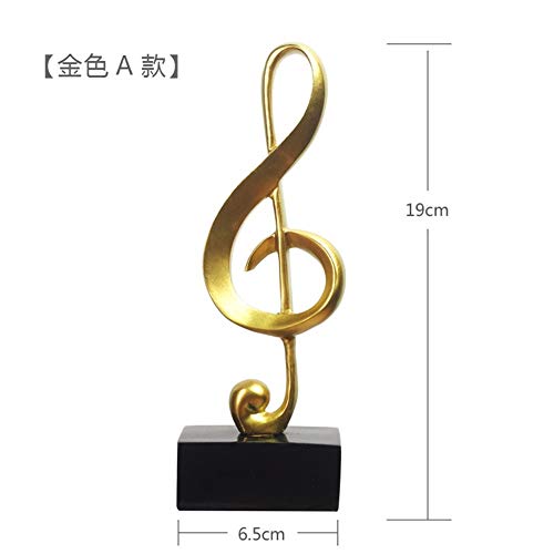 WYHP Resin White Silver Clef Musical Notes Home Decoration Piano Desktop Decoration Crafts Artwork (Color : Golden-A)