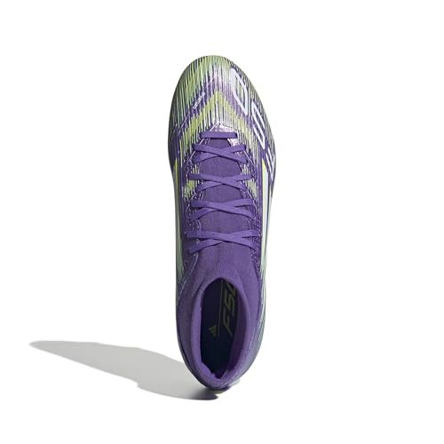 adidas Unisex F50 League Mid Firm Ground/Multi Ground Football Boots, Purple Rush/Cloud White/Lucid Lemon, 44 2/3 EU – Ansicht 2