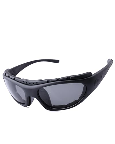 FIMOSON Motorcycle Riding Glasses for Men, Padding Goggles UV Protection Dustproof Windproof Motorcycle Wrap Sunglasses for Outdoor Actives