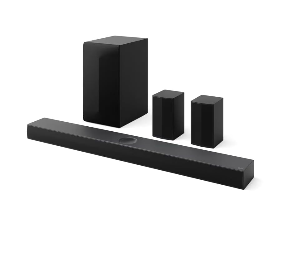 LG S70TR Soundbar with Dolby Atmos ans Rear Surround Speakers 5.1.1 Channel, Perfectly Matches The QNED TV, Sound 3D, Auto Power, Wireless Dolby Atmos, True Wireless connectivity, Wow Orchestra