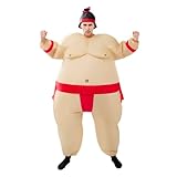 Spooktacular Creations Sumo Inflatable Costume for Adult, Funny Air Blow Up Costumes, Full-Body Sumo Costume for Halloween Costume Parties