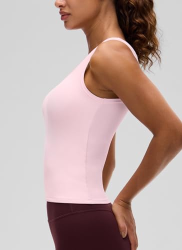 Image of CRZ YOGA Softembrace Scoop Neck Tank Top | Workout, Ultra Soft, Tight Fit, Waist Length, Double Lined, Sleeveless Shirts for Women