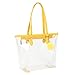 Large Clear Bag Transparent Shoulder Handbag with Yellow Plush Pendant (Yellow)