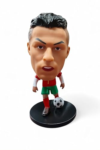Image of Gifts- Ronaldo Action Figure Football Player Figurine | Soccer Star Collectible with Ball | Desk Decor Toy for Sports Fans & Kid