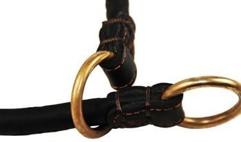Dean & Tyler Desperado New Leather Dog Choke Collar - Black - Fits Neck 14" - 16" - Unique Designs Using Leather from Europe - Great for Everyday Use and Training