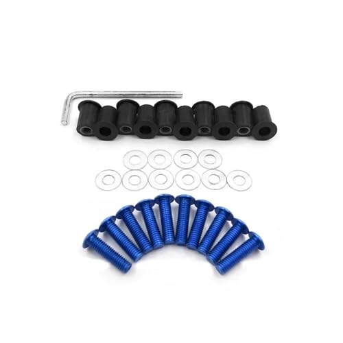 Piezas motocicleta tornillos parabrisas azul con tuercas tornillo y arandela 3