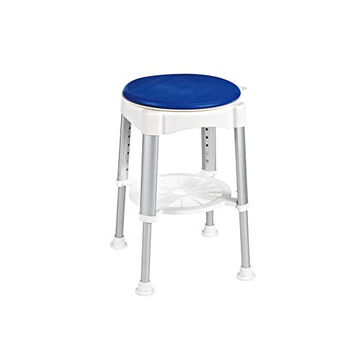 Preisvergleich Produktbild RIDDER Bad-Hocker Ole, höhenverstellbar, mit drehbarer Sitzfläche weiß