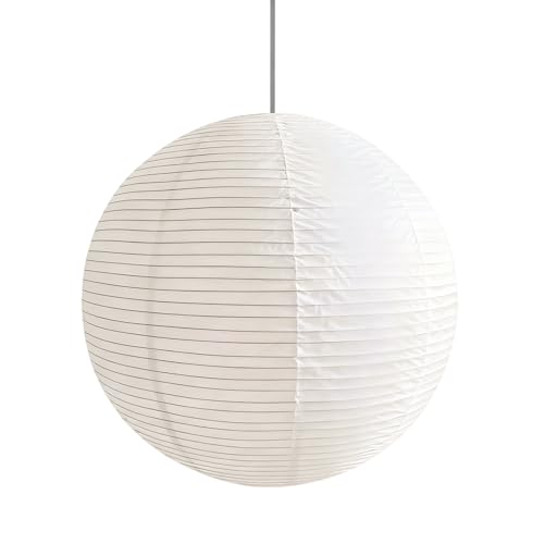 KINDLUME Pantallas para Lámparas, Lámpara de Papel de Arroz Redonda y Gruesa, Farolillos de Papel Moderno para Ambiente, Lámpara Colgante de Techo para Salón, Dormitorio, Hotel y Fiestas, 40 cm