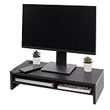 Iris Ohyama, Monitorständer/Bildschirmerhöhung Holz/Computerbildschirm-Erhöhung Regalständer, Einfache Montage,Ergonomisch, PC, DruckerBüro, Wohnzimmer - Monitor Stand Shelf - MS-590S - Schwarze Eiche