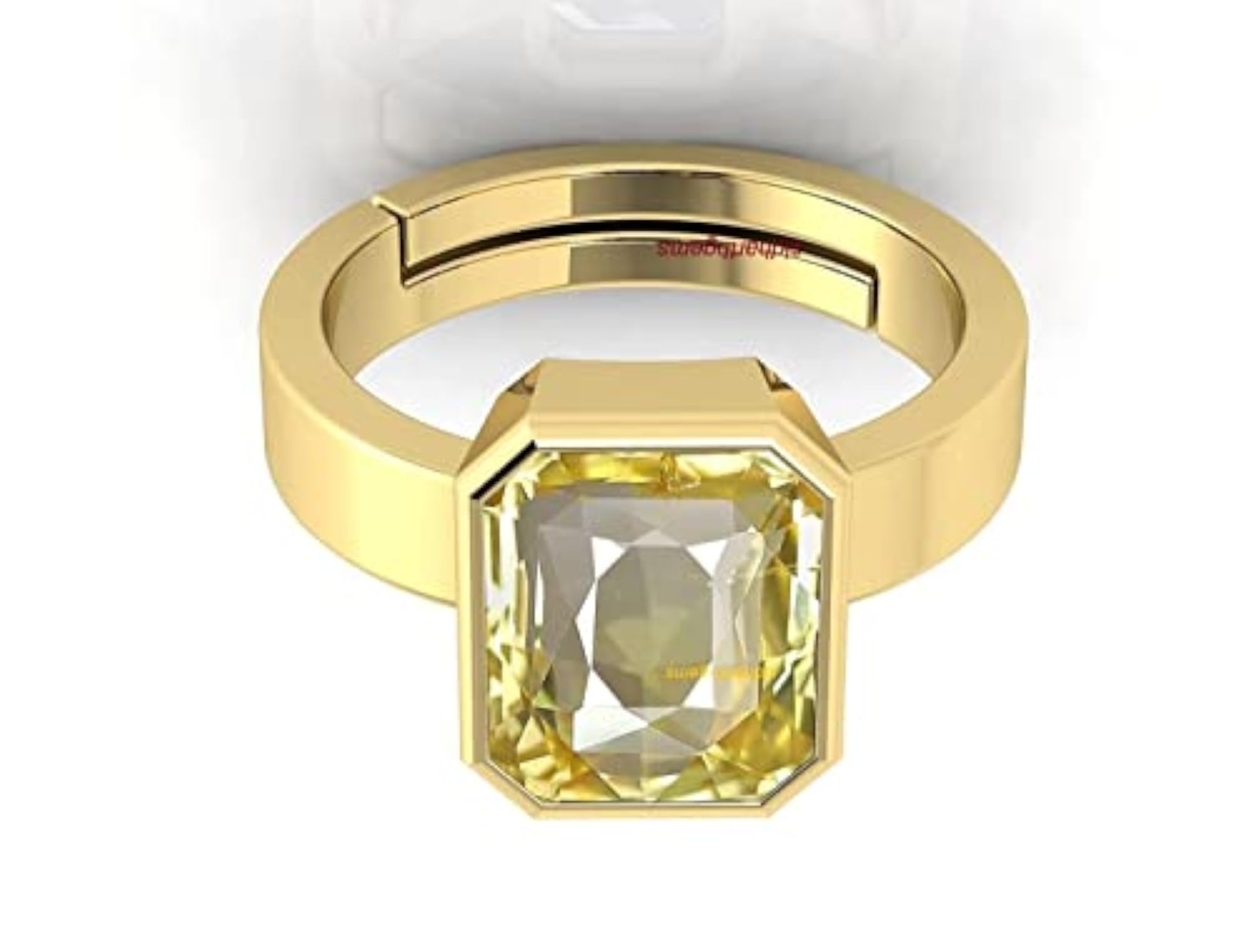 7.25 Ratti Yellow Sapphire Gold Adjustable Ring, Unisex