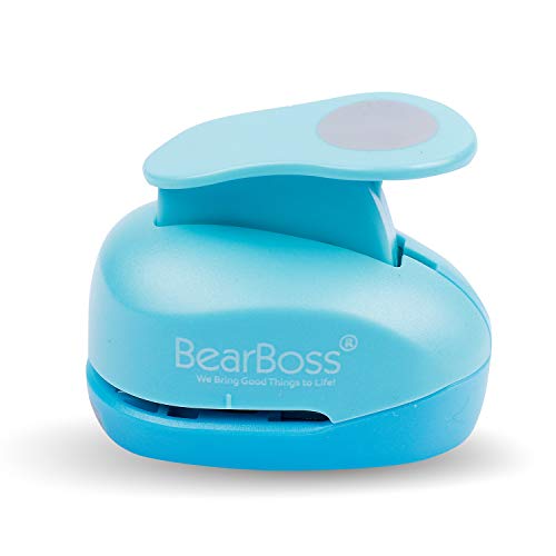 BearBoss Circle Hole Punch, Paper Punch Shapes, 1” Craft Paper Puncher for Cardstock Scrapbooking Festival Paper Greeting Card DIY Albums Photos (Ocean Blue)