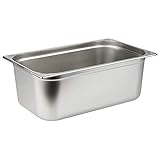 🍲 DATEN: Dieser GN 1/1 Behälter hat eine Größe von 32,5 x 53 cm; die Höhe beträgt 20 cm. Der Behälter hat ein Fassungsvermögen von 28 Litern.