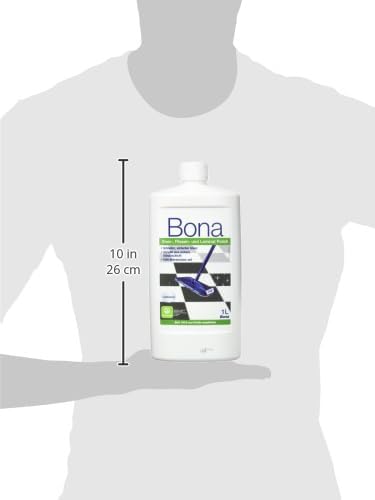 Bona Floor Polish bottle with dimensions 10 inches (26 cm) indicated