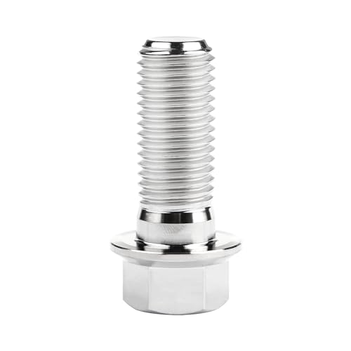 Image of Titanium Bolt M12 30 35 40 45 50 55 60 65 70 75 80 85 90mm Hex Small Flange Head for Motorcycle Car Modification Pack of 4 (M12x30mm Pitch 1.5, Silver)