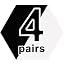 2 Pairs Black, 2 Pairs White