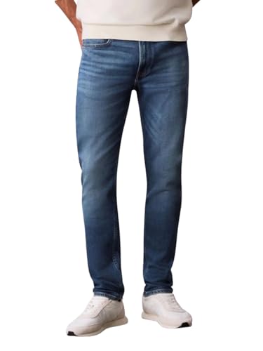 Calvin Klein Slim Taper Klein Blue Jean denim homme coupe fuselée pantalon bleu