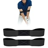VITASHYNX 2Pcs Golf Arm Band Training Aid, Golf Swing Band, Golf Connection Band for Hand Positioning and Improved Swing Mechanics (Black)