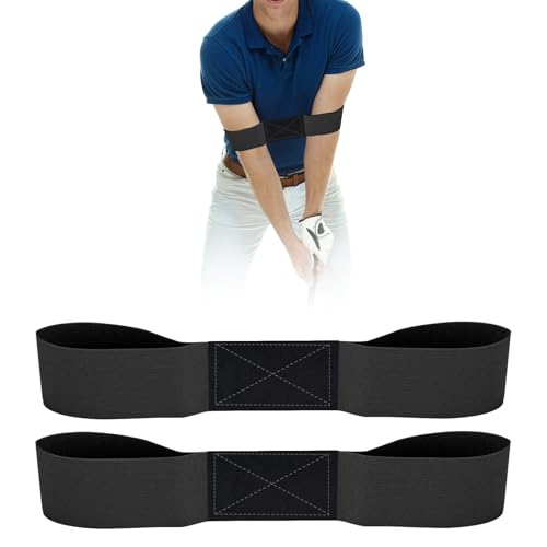 VITASHYNX 2Pcs Golf Arm Band Training Aid, Golf Swing Band, Golf Connection Band for Hand Positioning and Improved Swing Mechanics (Black)