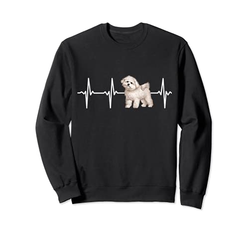 Bichons Frise Heartbeat Love My Dog Sweatshirt, Black