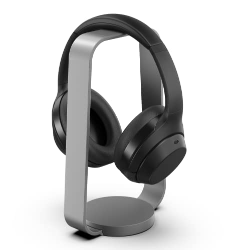 HumanCentric Aluminum Headphone Stand in Space Gray, Weighted Desk Headset Holder with Silicone Pad...