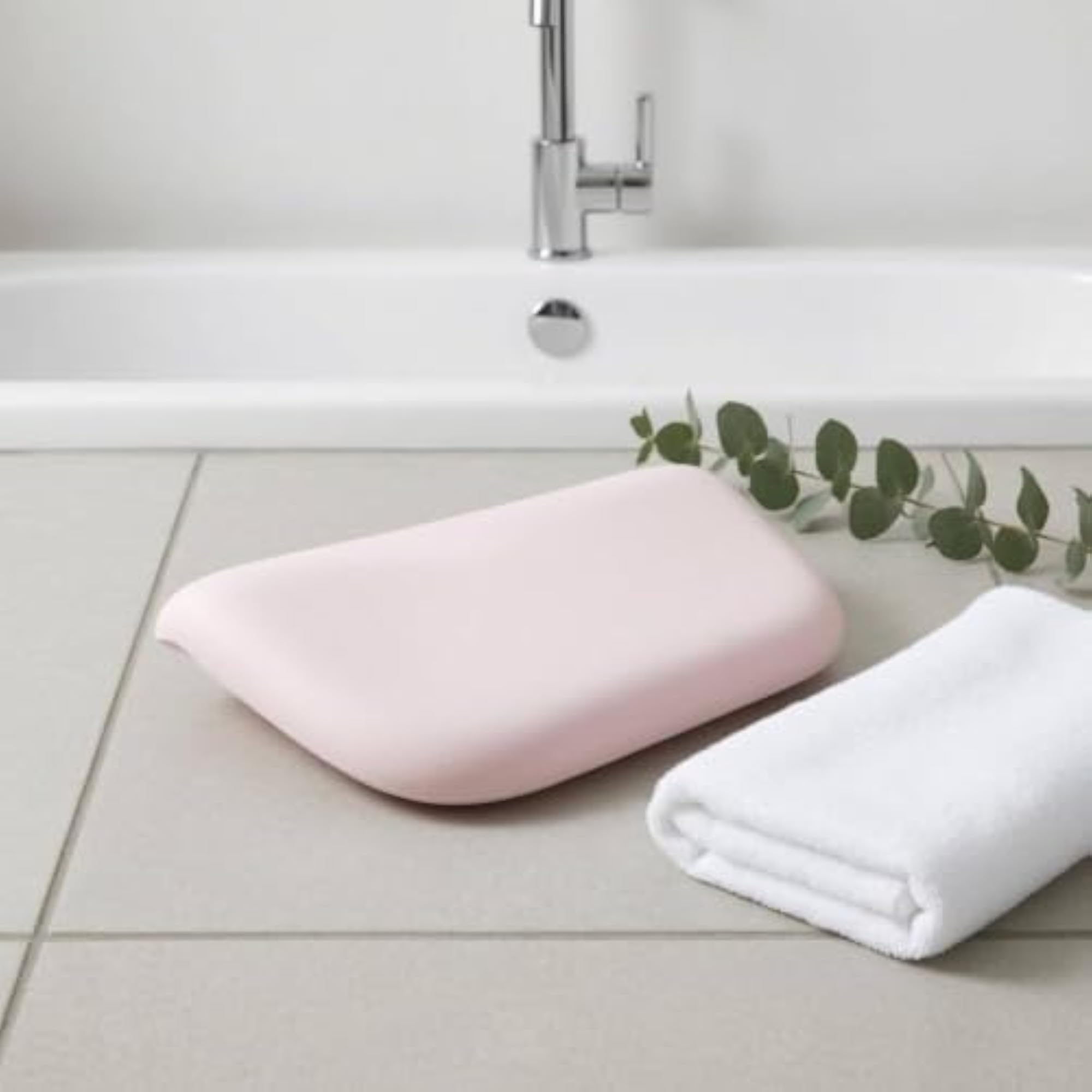 Light Pink Foam Bath Pillow, Molded Bathtub Pillow