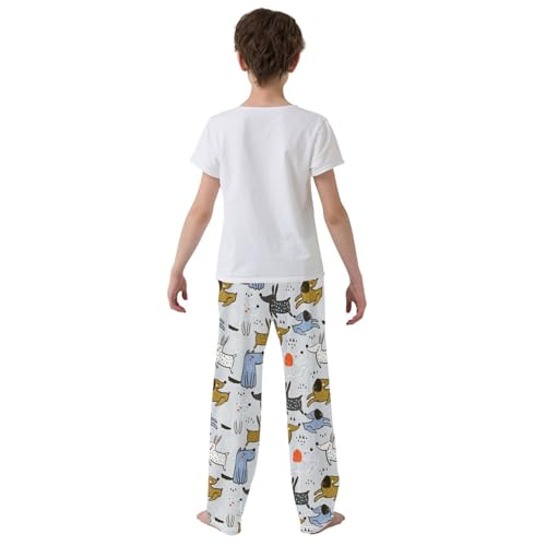 Boys' Pants Cute Dog Puppy Long Bottoms Jogger Pants Elastic Waist Trousers with Pockets S-XL3
