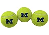 ShopInstaPets 3 Pack Tennis Balls | Officially Licensed | Great for Dogs & Tennis Players (Michigan Wolverines)