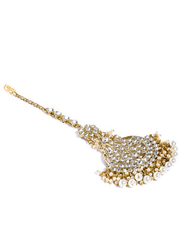 Zaveri Pearls Traditional Gold Tone Kundan Maangtikka for Women-ZPFK8779 - Image 8