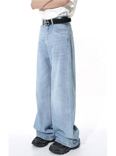 Men's Hip Hop Baggy Jeans Casual Wide Leg Skateboard Vintage Denim Pants Streetwear MZA202