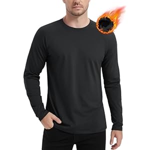 MAGCOMSEN Men’s Thermal Shirt Fleece Lined Long Sleeve Athletic Base Layer Workout Top