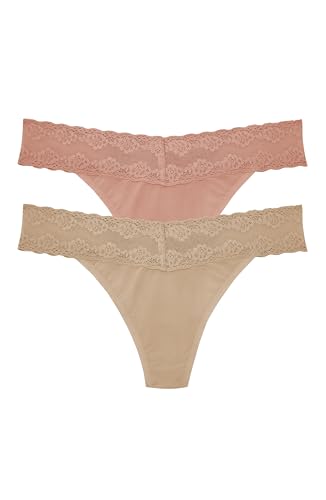 Natori Women's Bliss Perfection One Size Lace Thong 2-Pack 750092P2