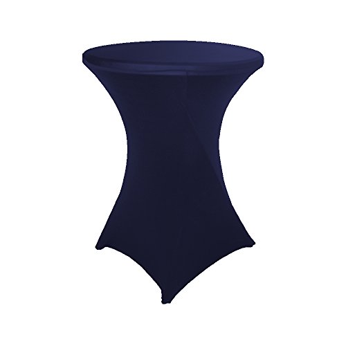 30 inch Highboy Cocktail Round Fitted Stretch Spandex Table Cover Cloth for Party Wedding Navy Blue HAORUI
