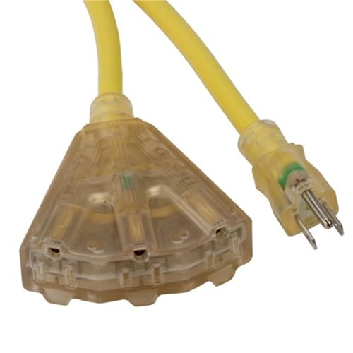 Bayco SL-746L 25' Extension Cord w/Lighted End & 3 Outlets - 15amp