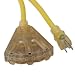 Bayco SL-746L 12/3-Gauge Extension Cord with Lighted Ends and 3 Outlets, 25-Feet