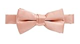 Sportoli Kids and Baby Adjustable Solid Color Banded Satin Pre-tied Tux Bow Tie - Peach