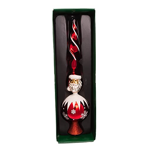 Kurt Adler Gg0676 15.75" Red Santa Glass Treetop #TOP1