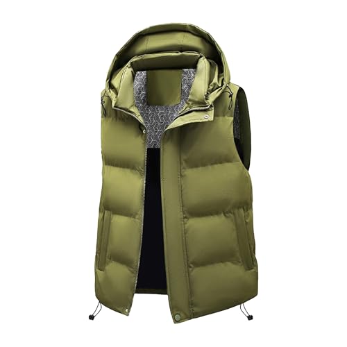 Gilet d'hiver à capuche pour homme veste d'extérieur col montant