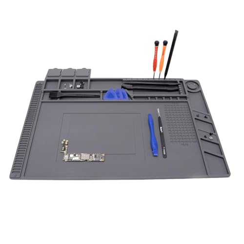 Luckwaii - Tapis de soudure grand format en silicone résistant à la chaleur 500°C 45x30cm Tapis magnétique antistatique pour atelier de réparation...