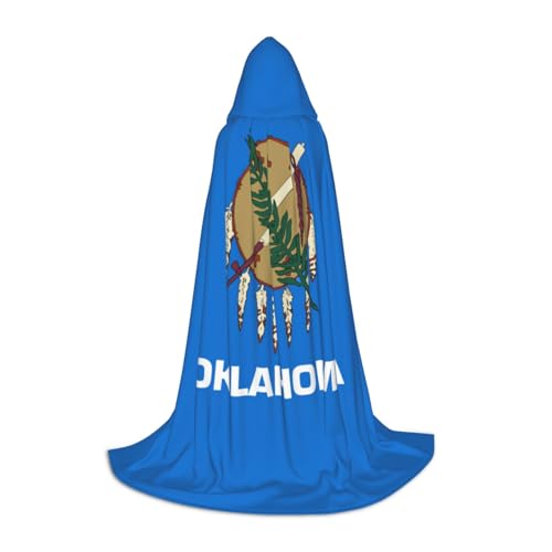 Cape à capuche imprimée Oklahoma longue cape de déguisement Halloween