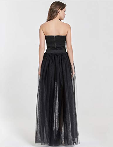 FEOYA Tulle Overskirt Train Mesh 4 Layers Overlay Long Tutu Skirts Floor Length Detachable Wedding Train Skirt3