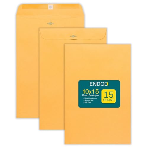 Clasp Envelopes - 10 x 15 Inch Brown Kraft Catalog Envelopes with…