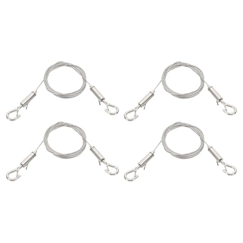 Image of PATIKIL 4 Pcs Adjustable Picture Hanging Wire Kit, 4m /13.2ft Stainless Steel & Nickel Plated Iron Wire Rope Hanger, Silver, 1.5mm, 20kg /44lb Capacity