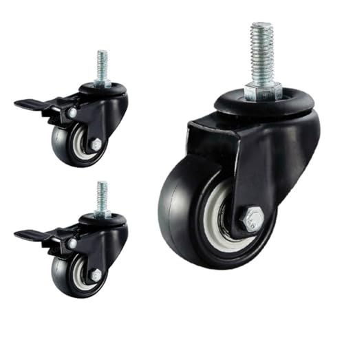 Roulettes de meubles pour table basse et poubelle kit de 4 roues de 2 pouces à tige M8
