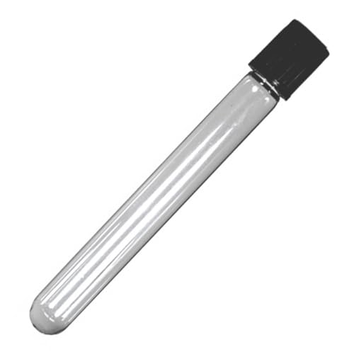 13x100mm Threaded Test Tubes with Caps, Borosilicate Glass, Round, 8ml, Karter Scientific 402D2 (Pack 10)