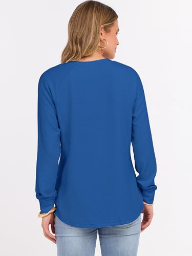 Image of ANRABESS Women's Waffle Knit Henley Top Long Sleeve Shirts