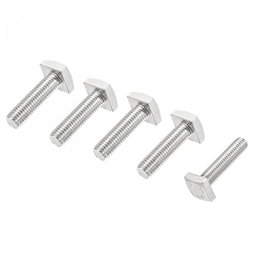Image of uxcell Square Head Bolt, 5pcs M10x40mm Fully Thread 304 Stainless Steel Grade C Square Machine Screws