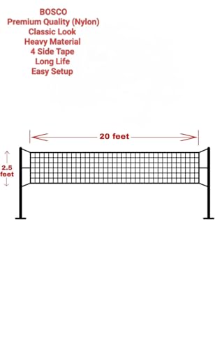 Image of BOSCO Portable Badminton Net Light Brown Colour for Indoor & Outdoor Play | Adjustable Height & Easy Setup Net Stand for Training, Practice & Recreation