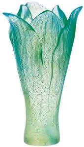 Daum Crystal Turquoise Amaryllis Vase Small