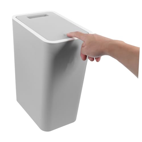 caneca plegable rectangular con tapa pulsadora gris oscuro miniatura 4