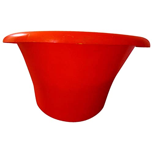 ANJWAR Plastic Tub Chairs/ARM Chairs/Chairs for Home, Living Room/Indoor and Outdoor Chairs with Complimentary Cushions Set of 02 (Standard, Red)